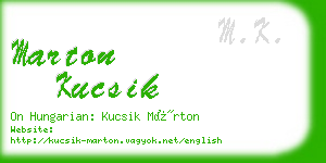 marton kucsik business card
